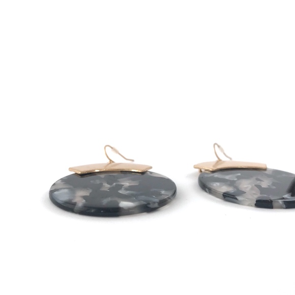 Gold and Black Deco Earrings - Picture 3 of 6